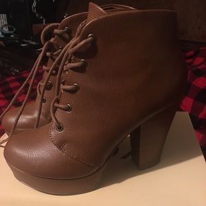 Brown Booties Heels